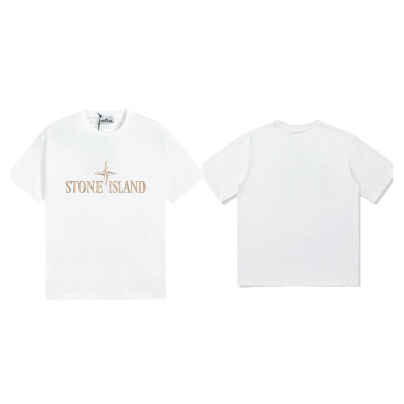 Stone Island Classic Street Style White Short Sleeve T-Shirt
