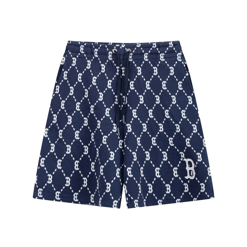 MLB full-print style navy blue shorts