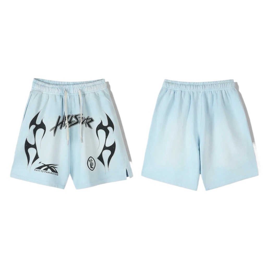 Hellstar Flame Wind Light Blue Shorts