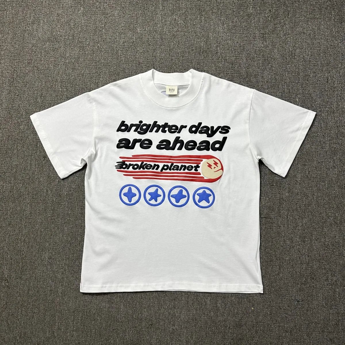 Broken Planet Resort Graphic T-shirt White Cotton Bold for Travel Looks