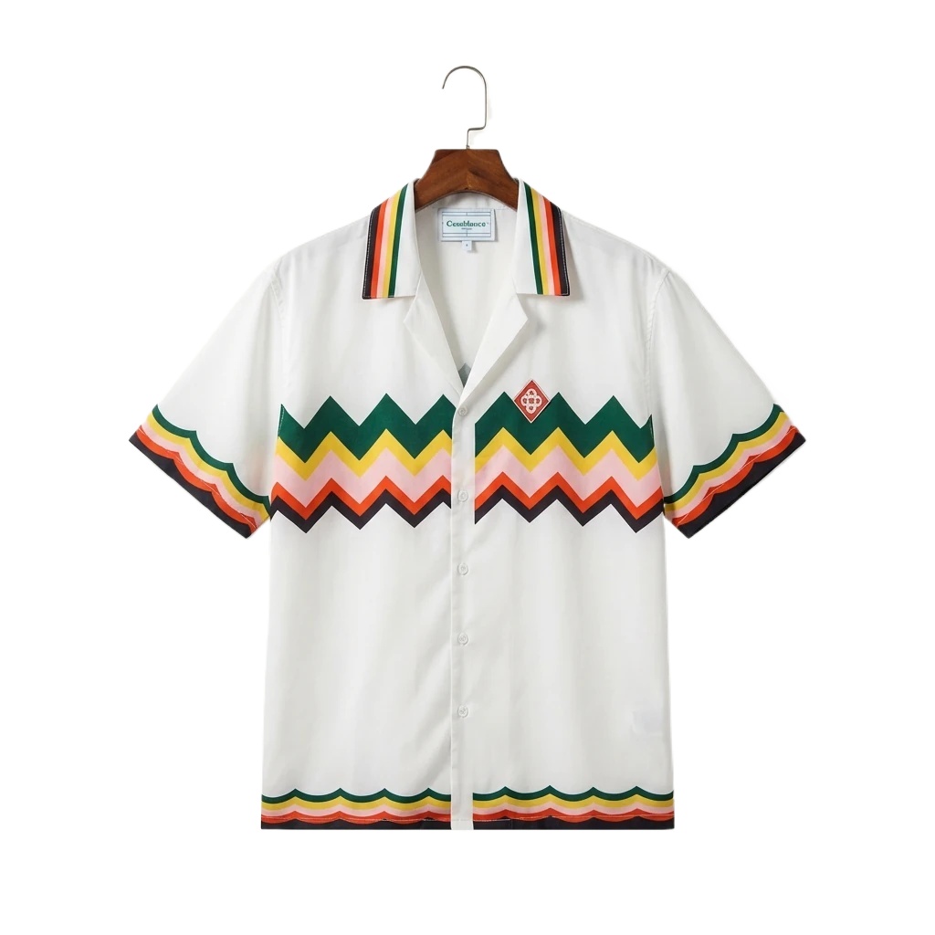 Casablanca retro-style colorful striped shirt