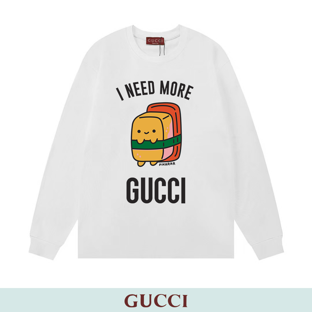 Gucci Long Sleeve Sweatshirt with White Long Sleeve Sweatshirt with
