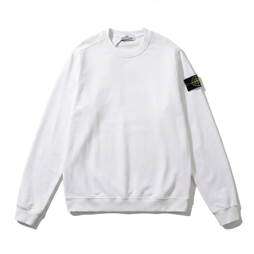 Stone Island basic simple white sweatshirt