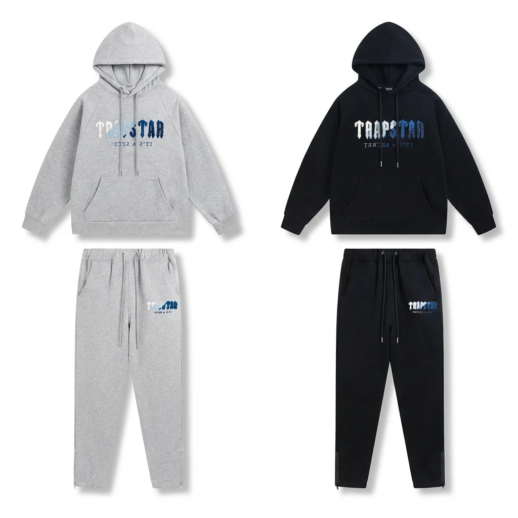 Trapstar Letter Trendy Brand Suit (Grey/Black)