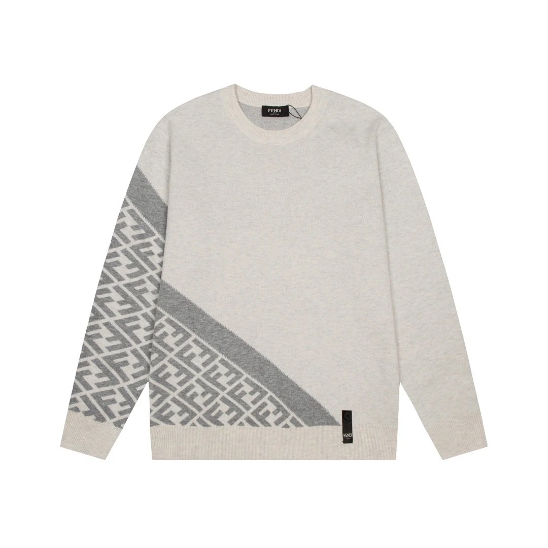 Cold Weather Jacquard Knit Sweater by ThomBrowne with Geometric Pattern