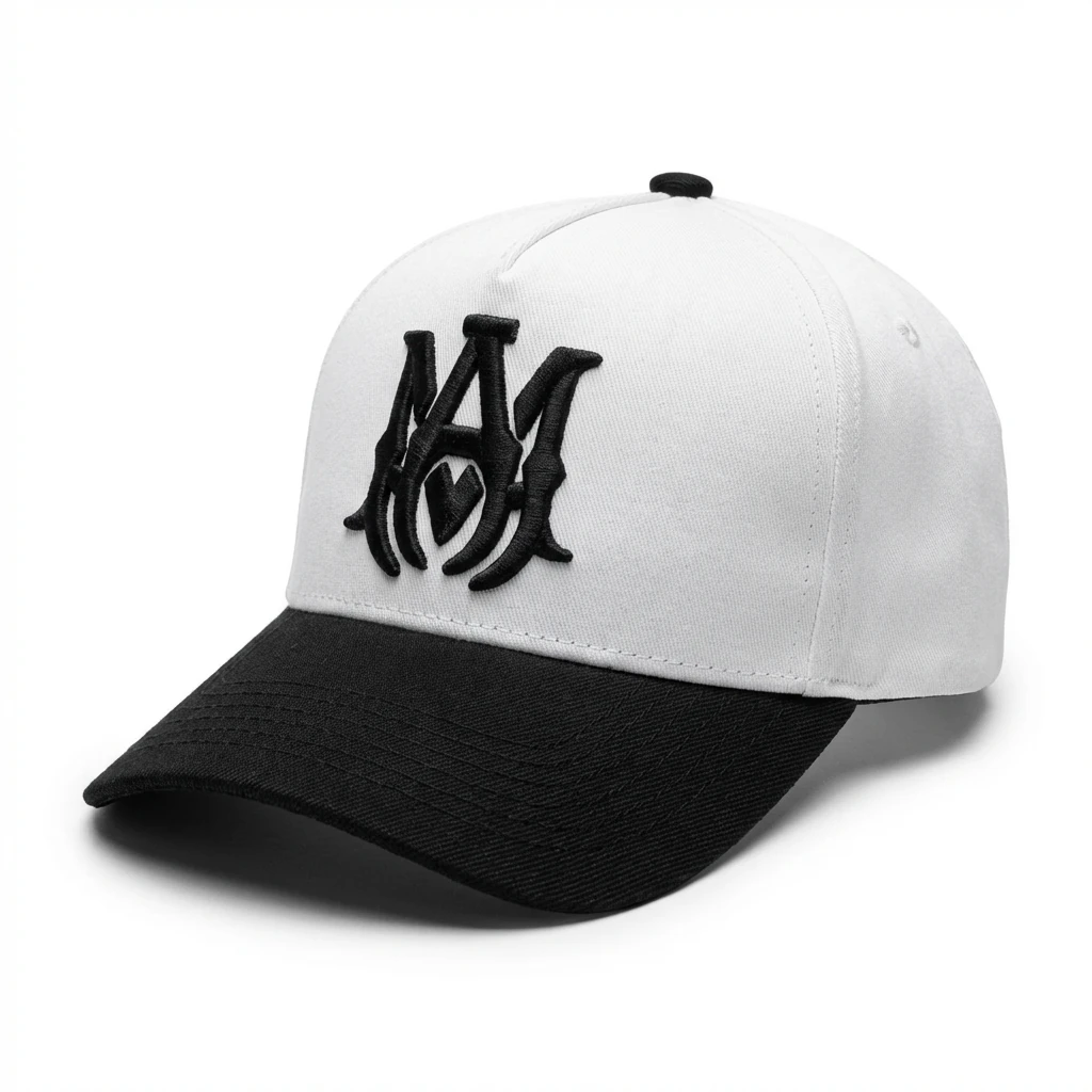 AMIRI Black and White Patchwork Baseball Cap