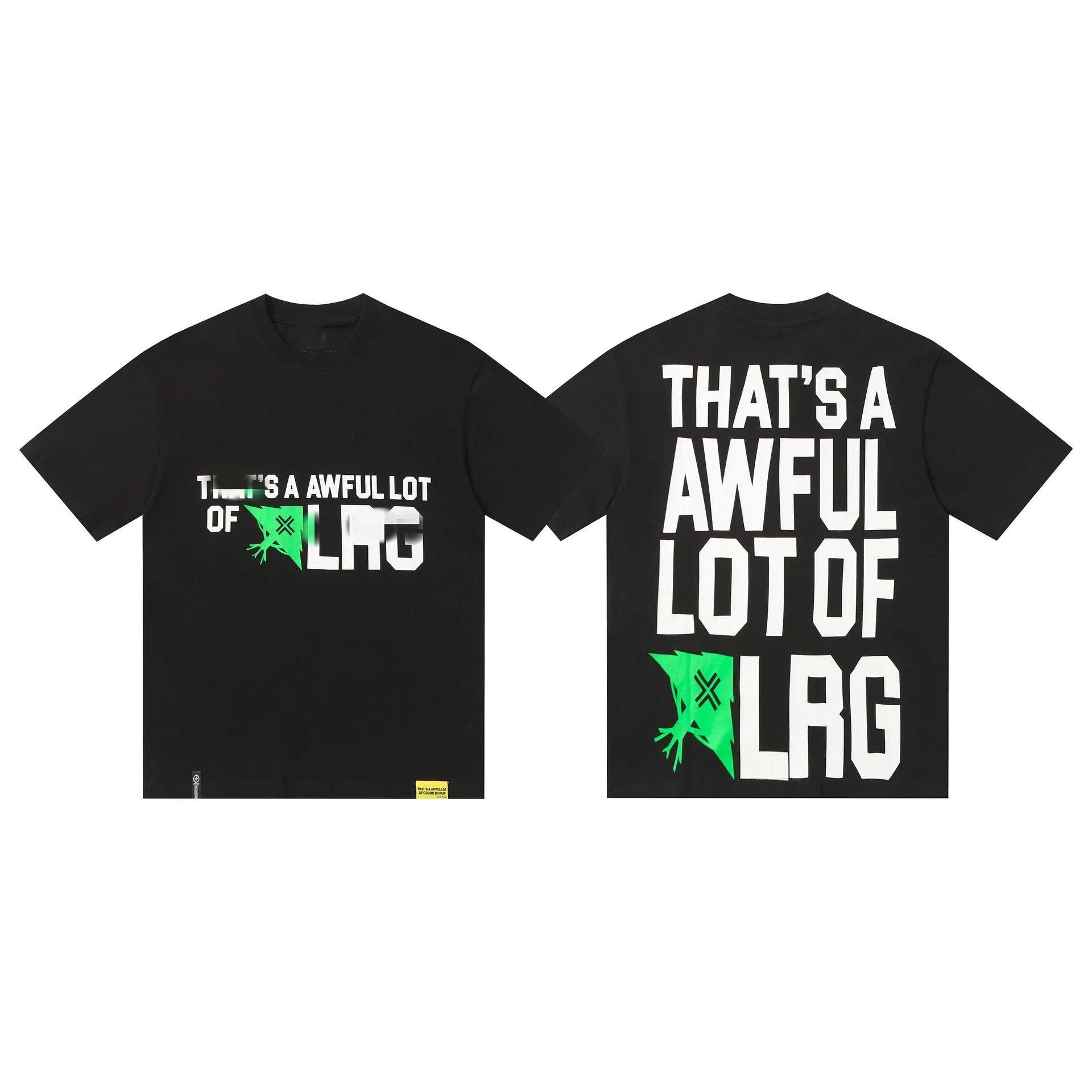 Street Style Black T-shirt with COUGH SYRUP Letter Print