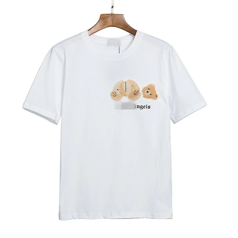 Palm Angels Logo Detail Bear graphic T-shirt White Colorful Bear with Functional Detail