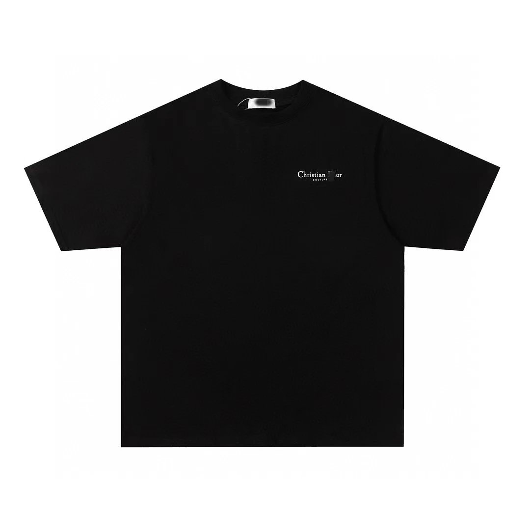Dior Haute Couture Collection Minimalist Style Black Short-sleeve T-shirt
