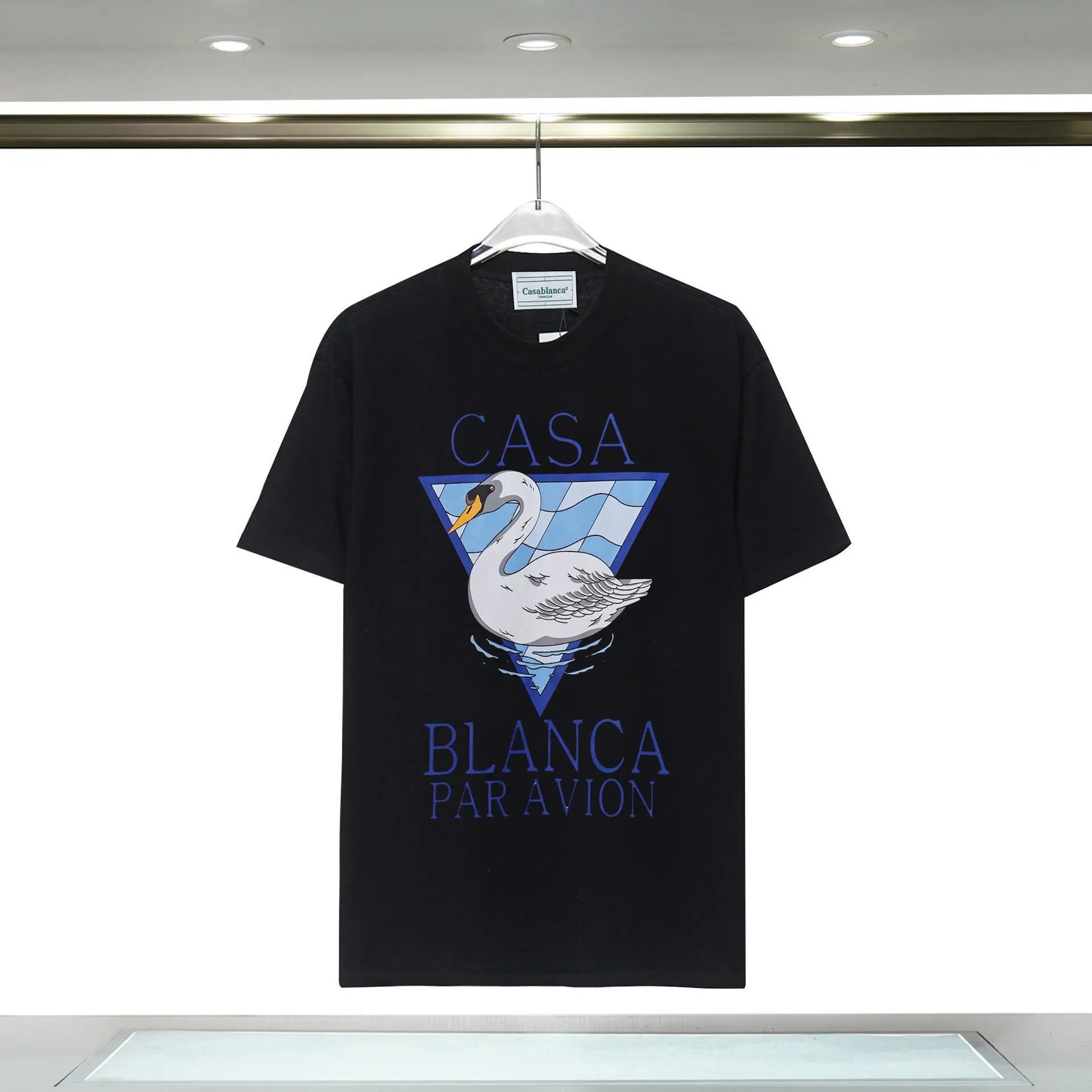 Casablanca black T-shirt with swan print