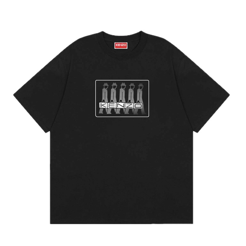 KENZO Character Print Street Style Black T-Shirt