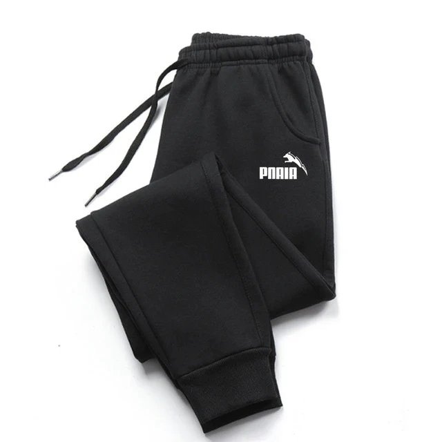 Puma Streetwear Sweatpants Black Drawstring Sweatpants with Logo Accent