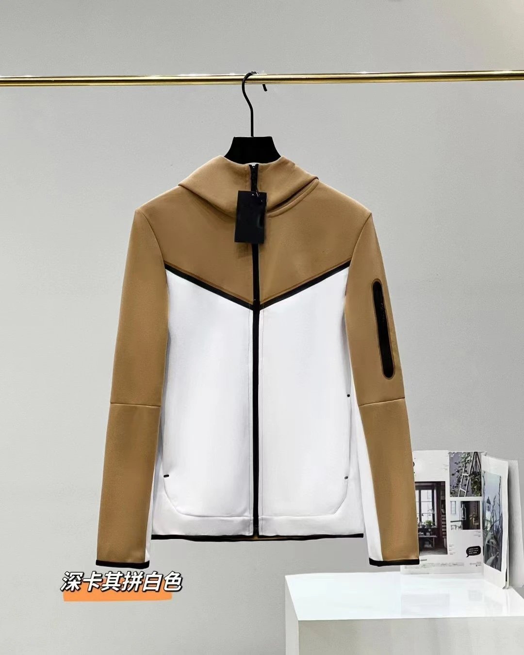 Premium Style White zip hoodie White Full Zip for Resort Outfits