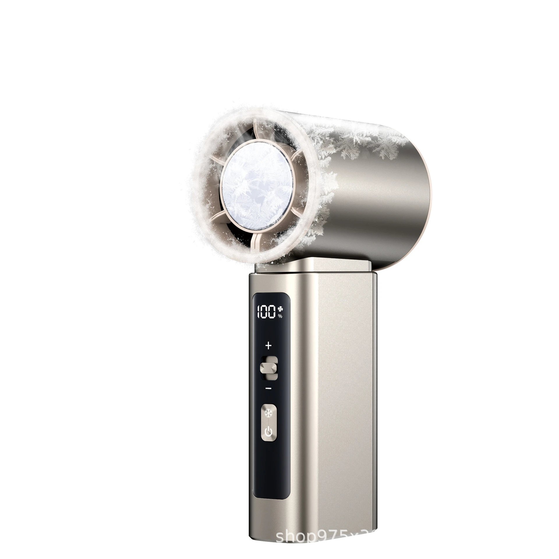 Travel Fan Handheld Semiconductor Cooling Fan Gold Ice-compress Cooling