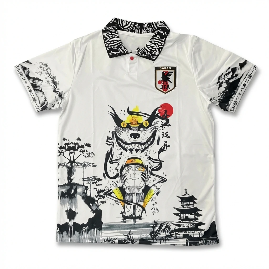 Tokyo Ghoul Black and White Short-sleeved Shirt with a Japanese Style