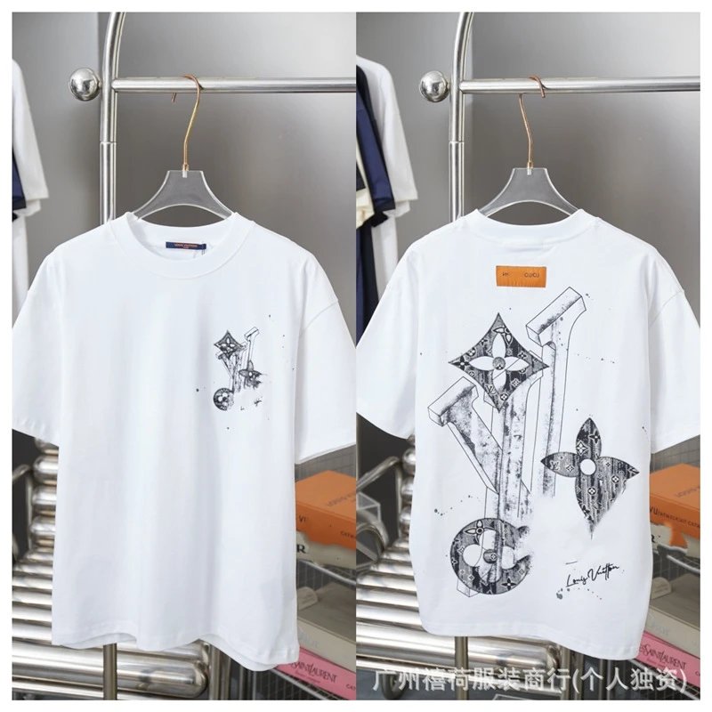 Louis Vuitton Monogram Trendy Style White Short-sleeve T-shirt