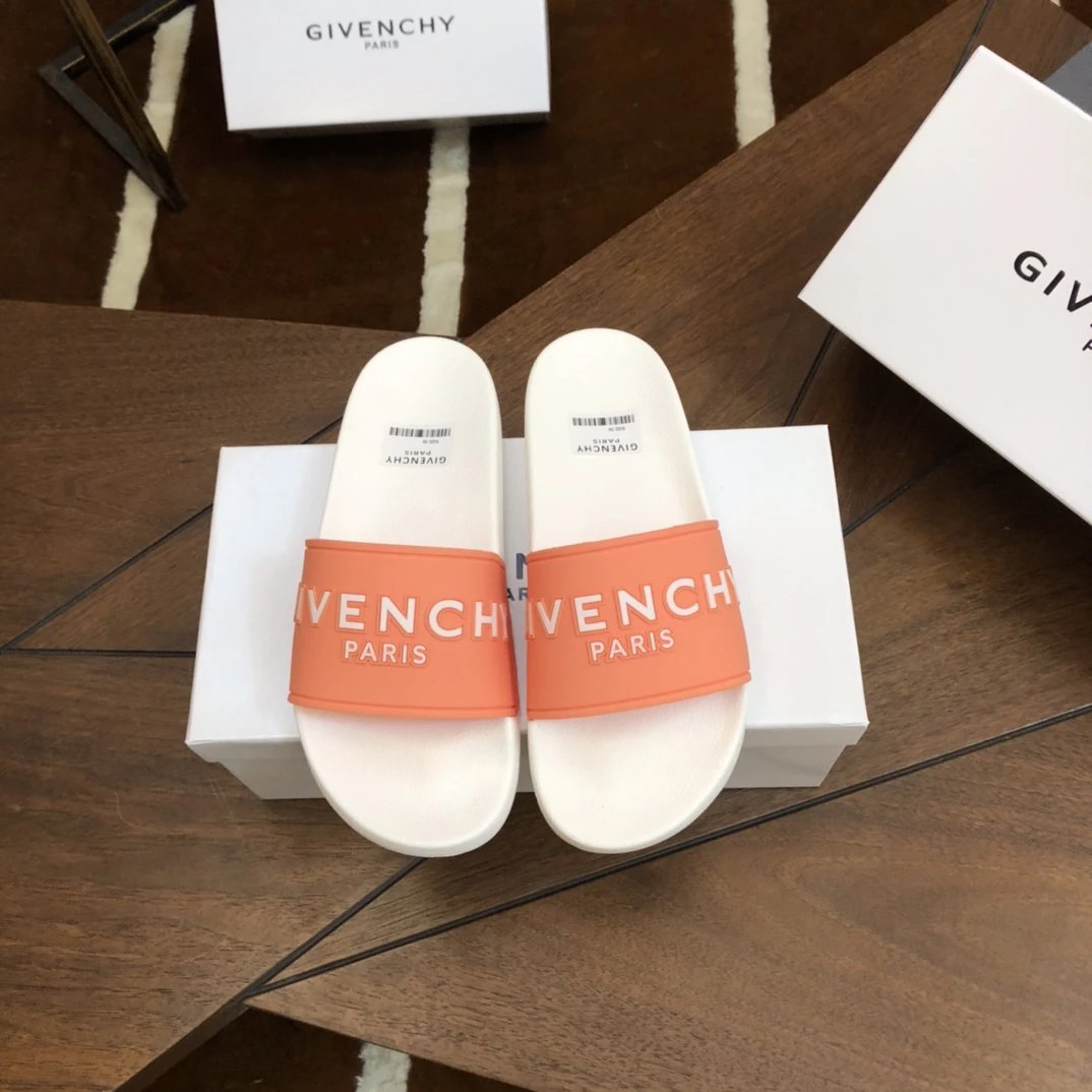 Givenchy Trendy Letter White & Orange Slides