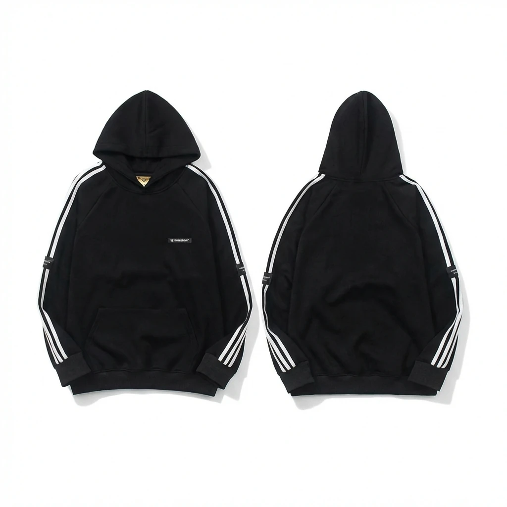 Adidas classic three - stripe black sweatshirt