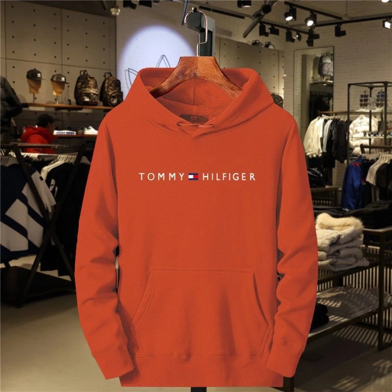 Tommy Hilfiger Orange Logo Hoodie Commuter Look