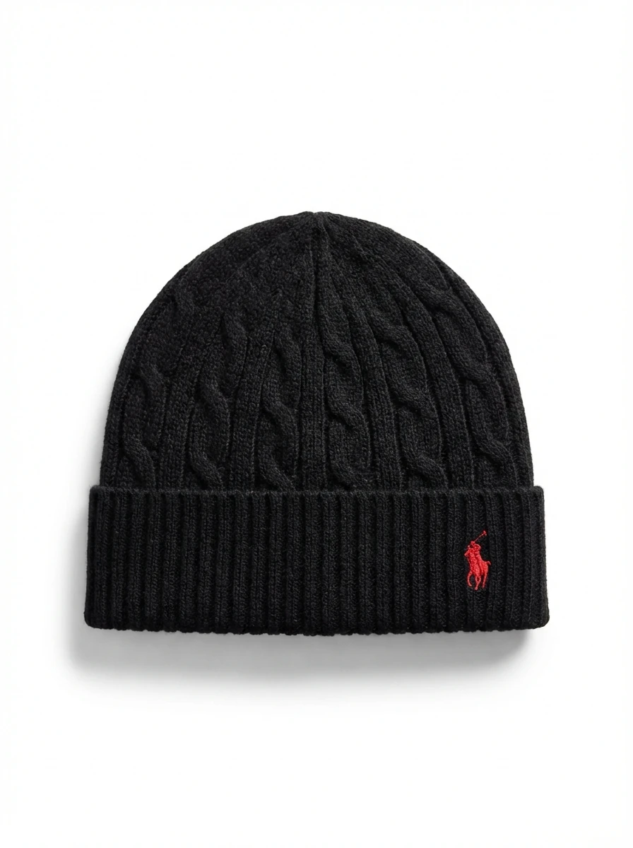 Ralph Lauren Polo Black Trendy Brand Knitted Hat