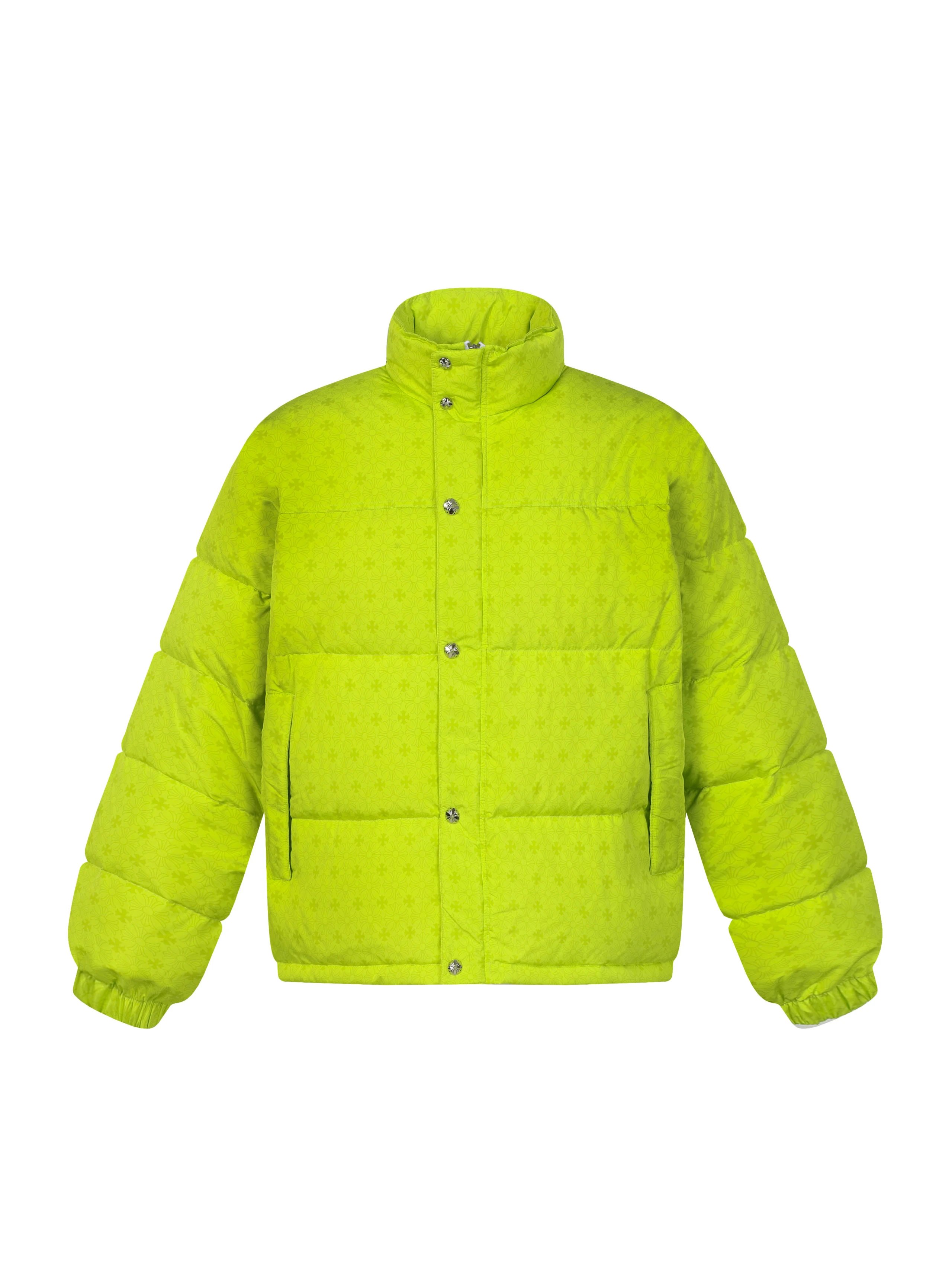 Gucci-printed trendy fluorescent green down jacket