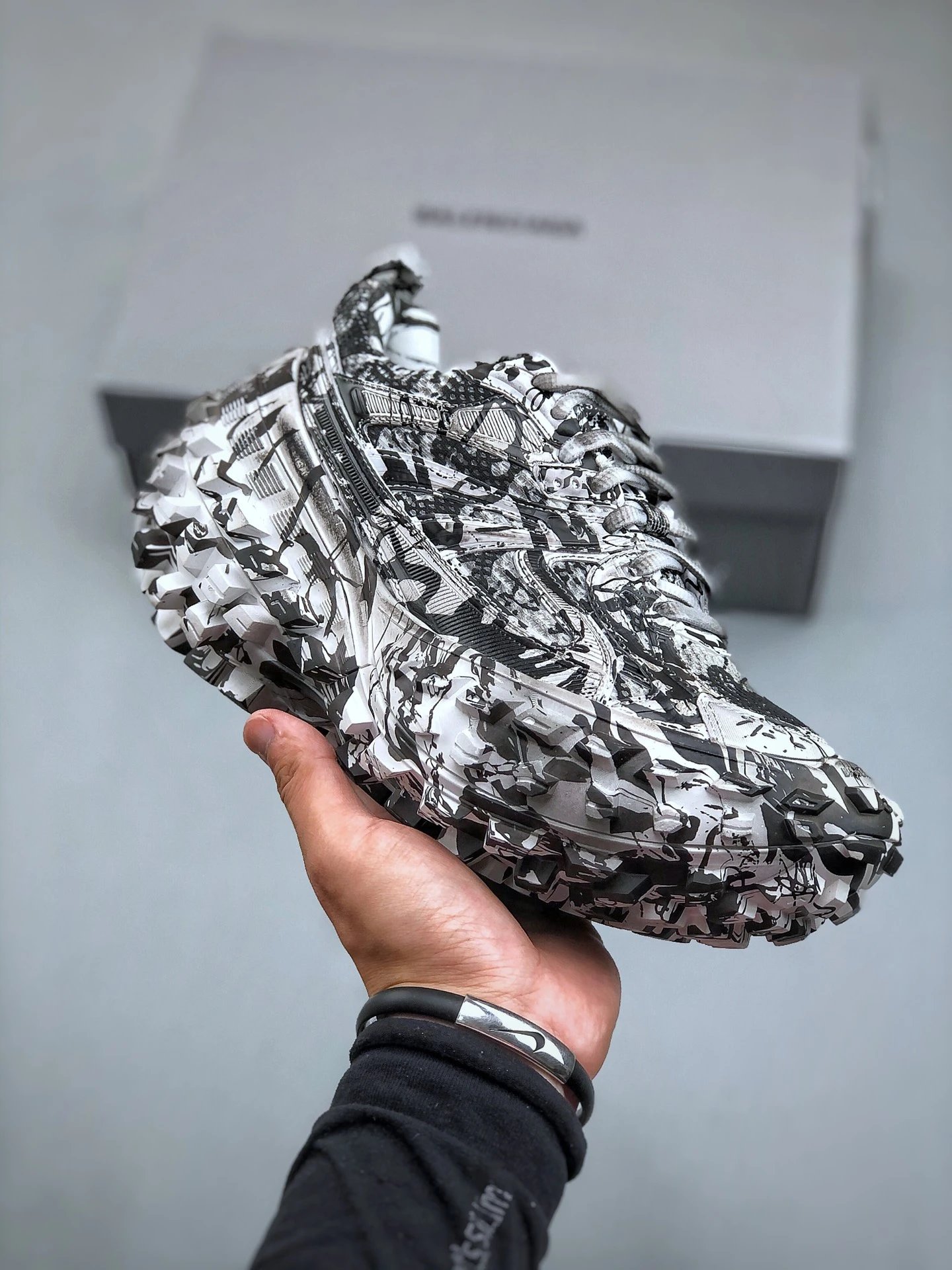 Printed Runner Sneaker by Balenciaga with Black