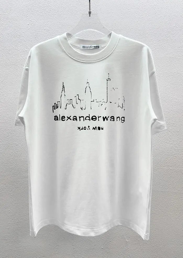 Alexander Wang Skyline Street Style White T-Shirt