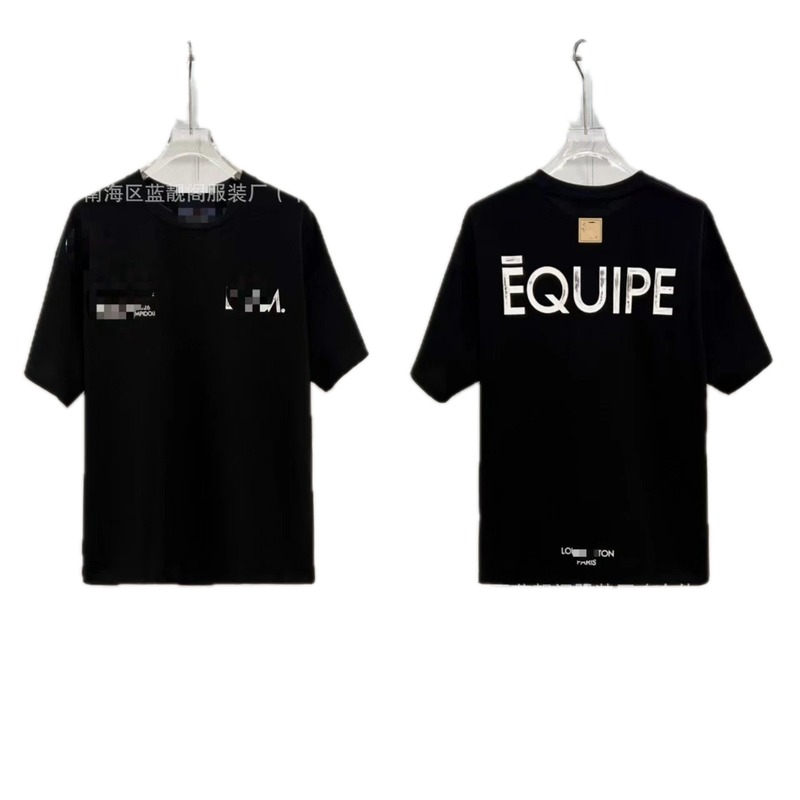 Louis Vuitton Letter Print Cool Trendy Style Black T-Shirt