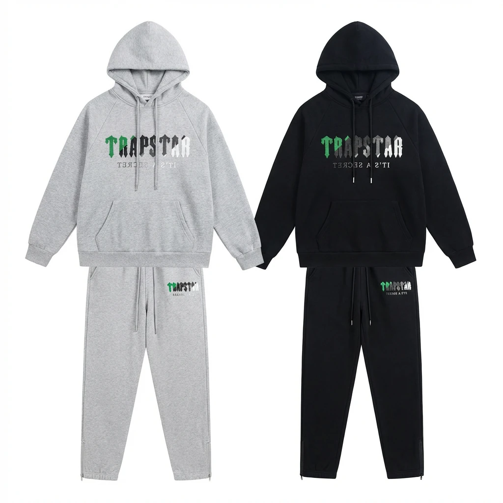Trapstar Trendy and Cool Style Grey-Black Suit