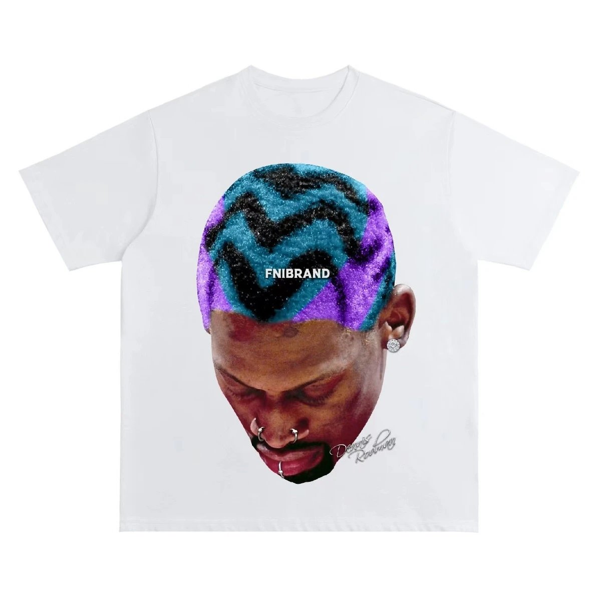 Tupac Travel Portrait graphic T-shirt Black Tupac Collage with Soft Visual Tone
