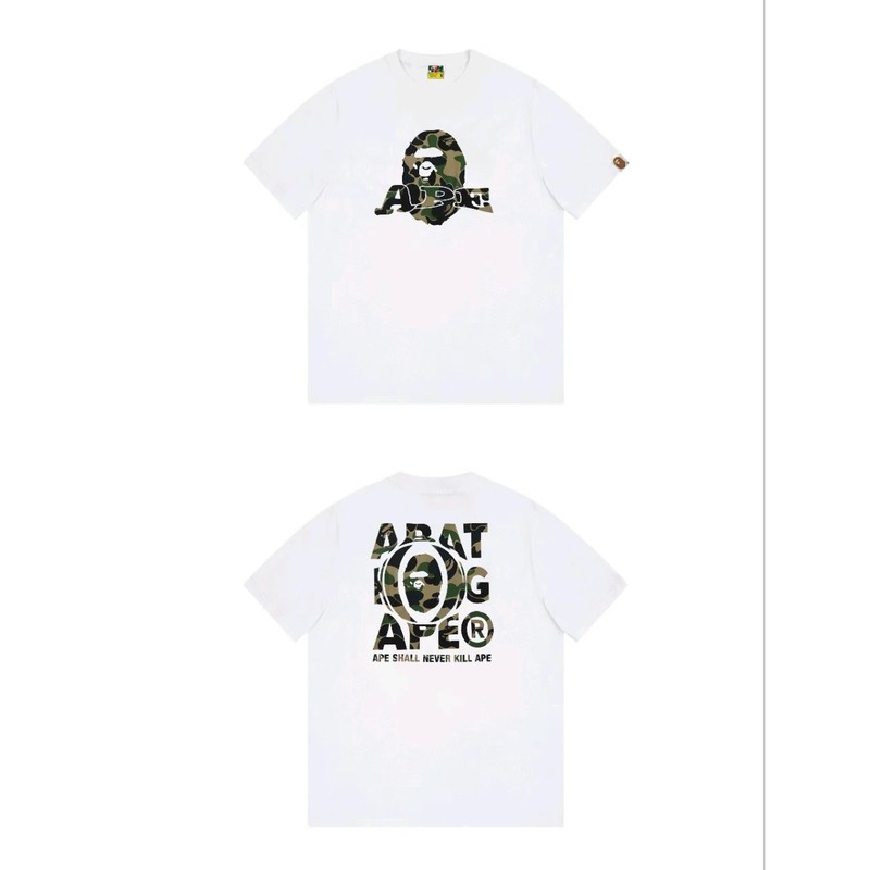 Bape Ape Head Camouflage Style White T-shirt
