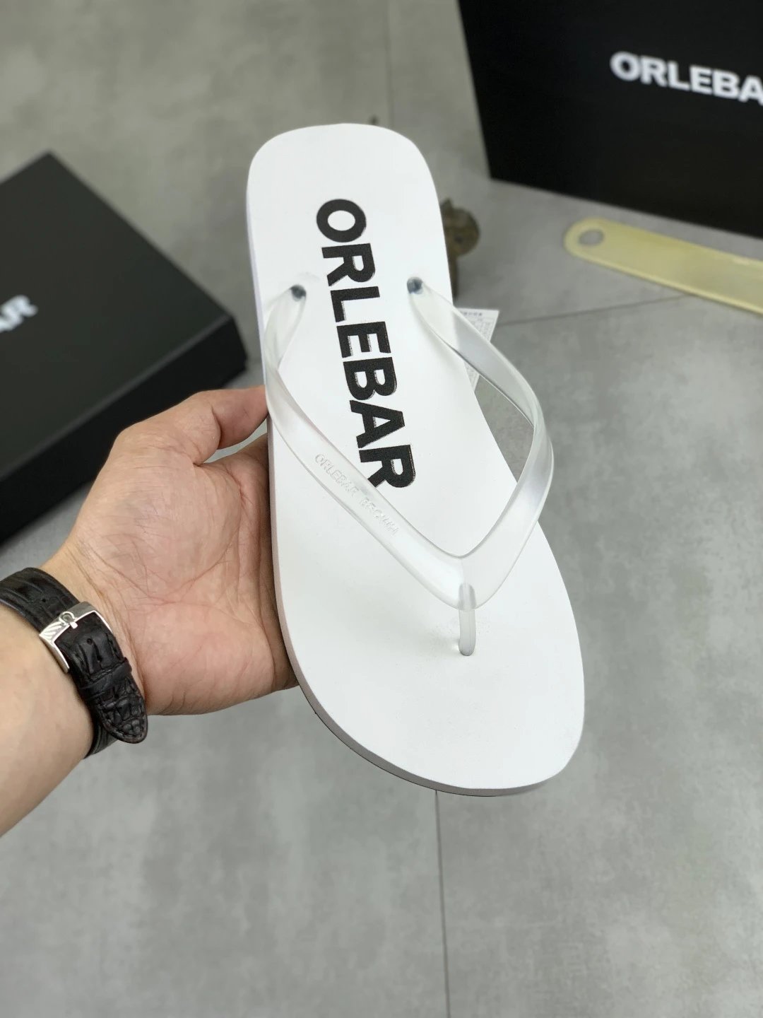 ORLEBAR BROWN Classic Casual Style White Flip-flops