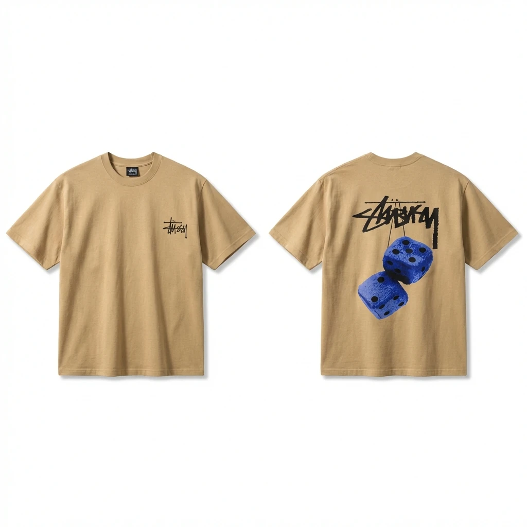 Stussy Dice Print Khaki Short-sleeve