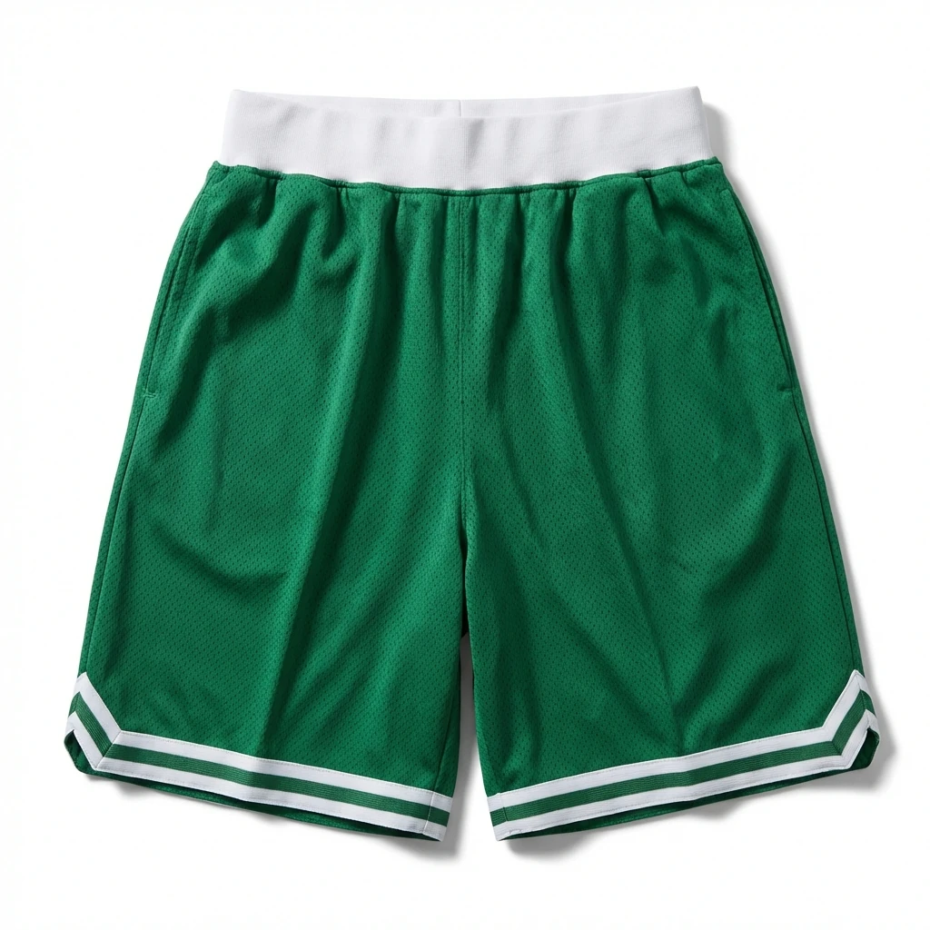 Tatum green and white retro-style shorts