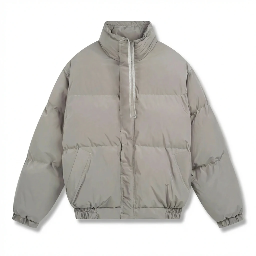 ESSENTIALS cotton-padded coat, simple style, gray