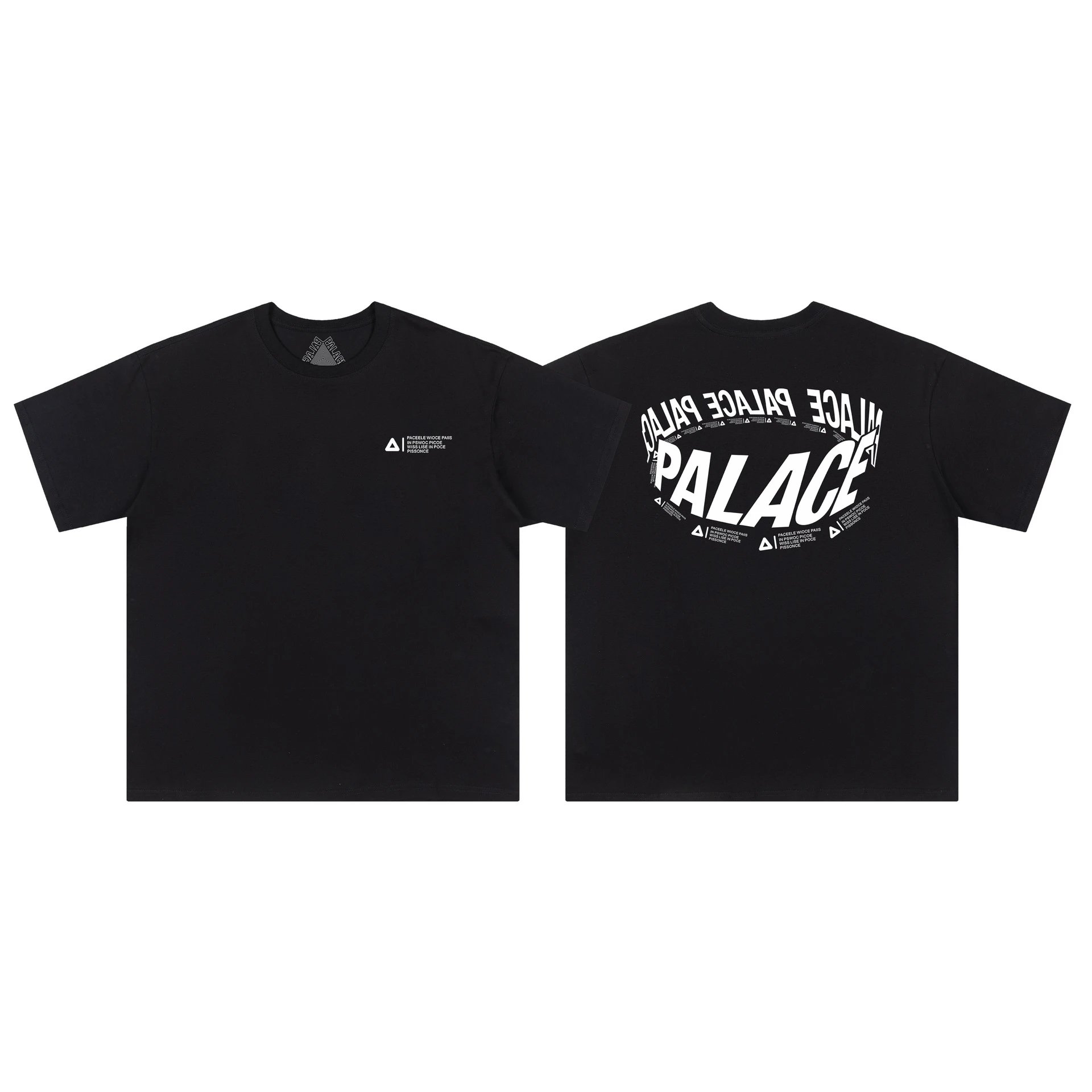 Palace Letter Print Street Style Black T-Shirt