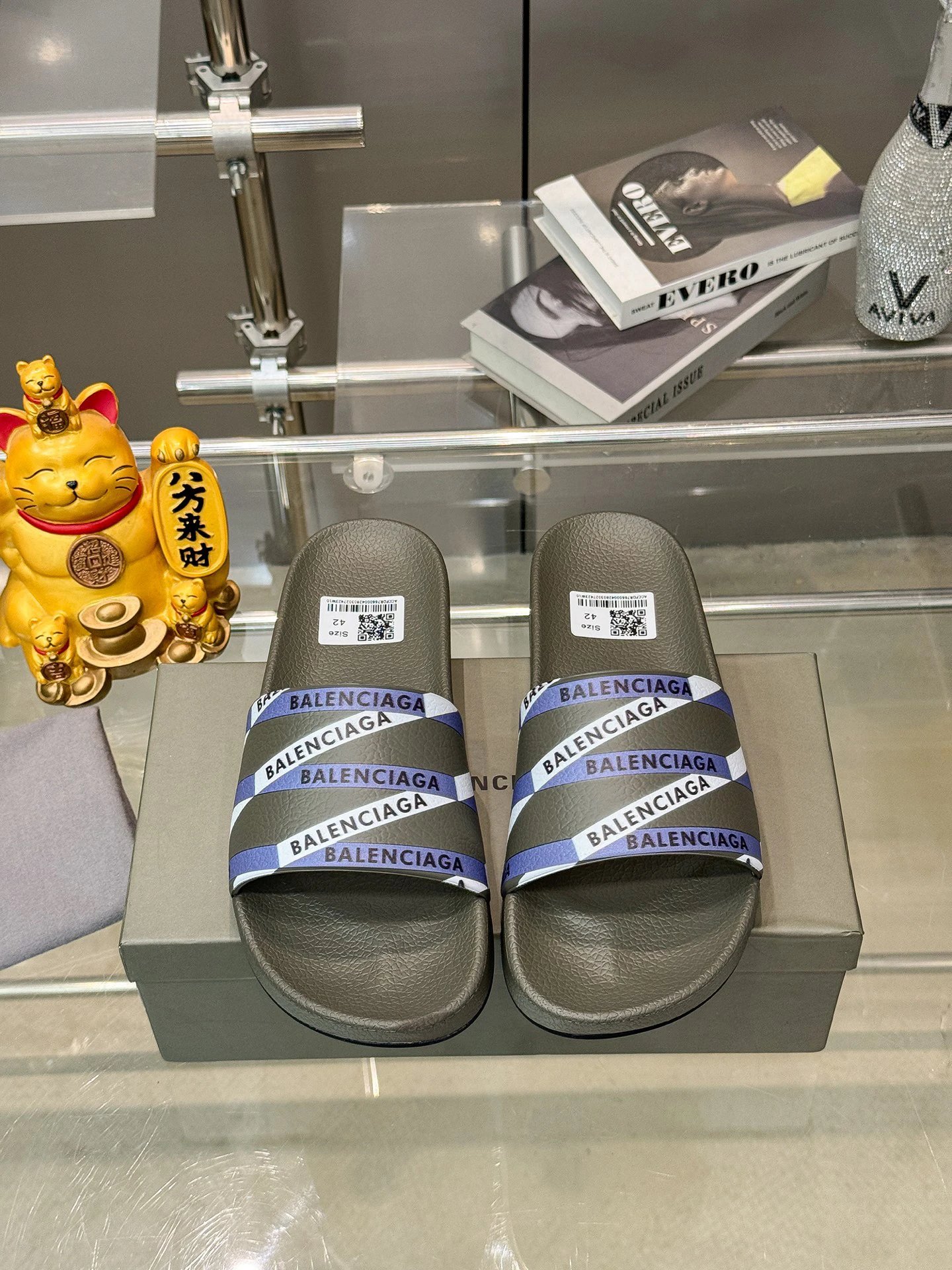 Balenciaga All-over Print Trendy Cool Style Brown Slippers