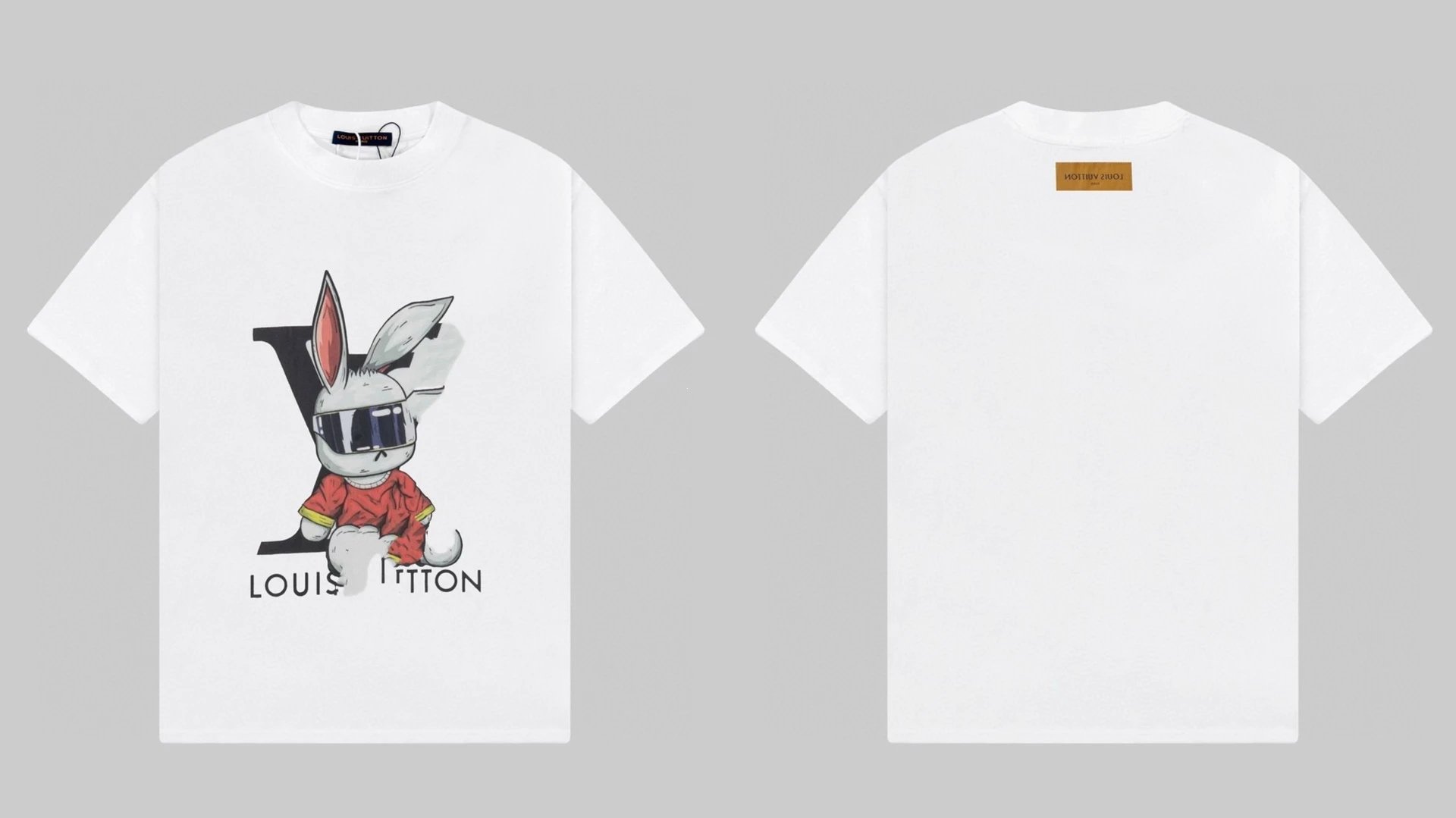 Louis Vuitton Cool Trendy Rabbit Print White T-Shirt