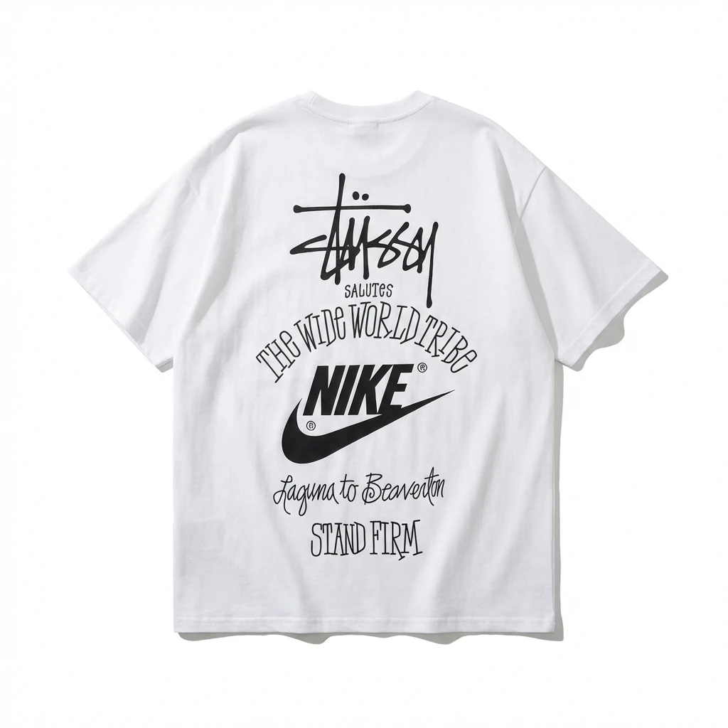 Stussy Co-branded Simple White T-shirt