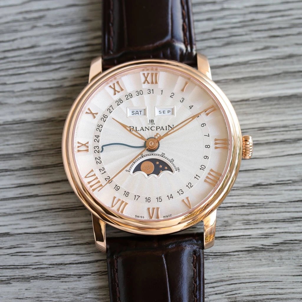 Blancpain Moonphase Dress Watch Style Edit in Rose Gold And White