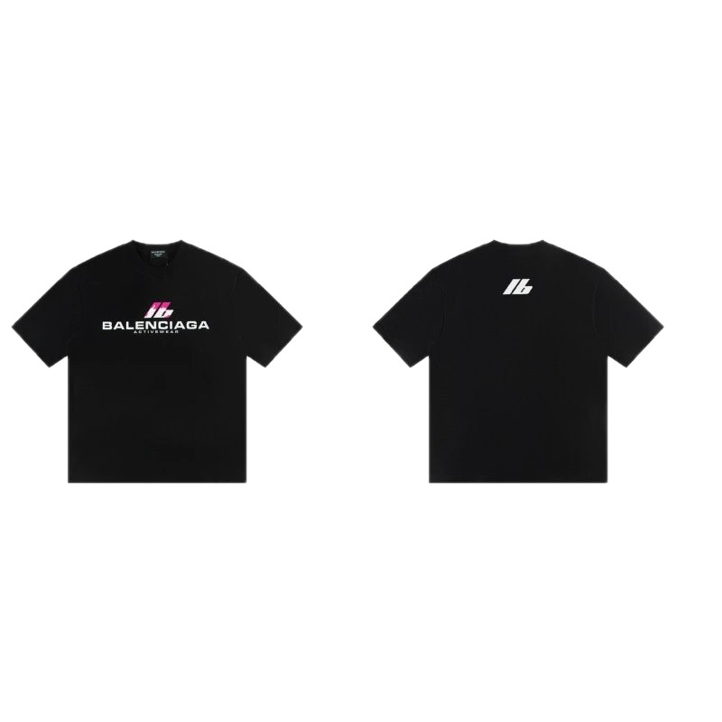 Balenciaga Sport Collection Edgy Cool Style Black Short-sleeve T-shirt