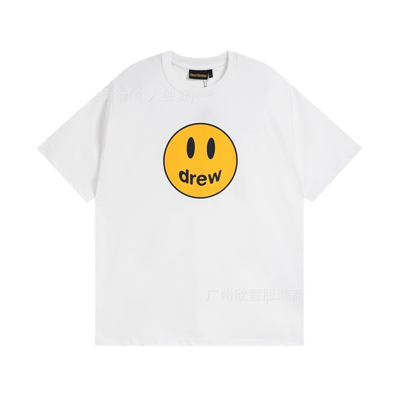 DREW Smiley Series Casual Style White Short-sleeve T-shirt