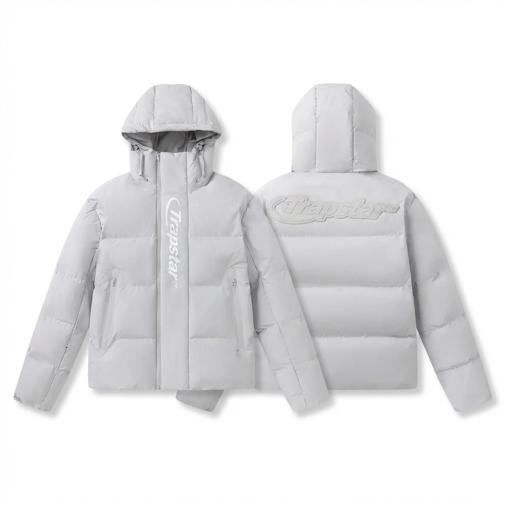 Trapstar Trendy and Cool Light Grey Down Jacket