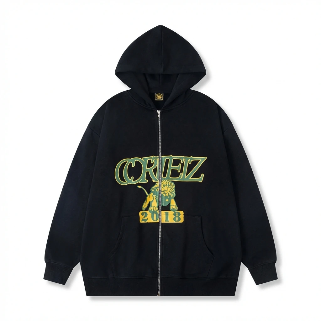 Corteiz Printed Trendy and Cool Black Sweatshirt