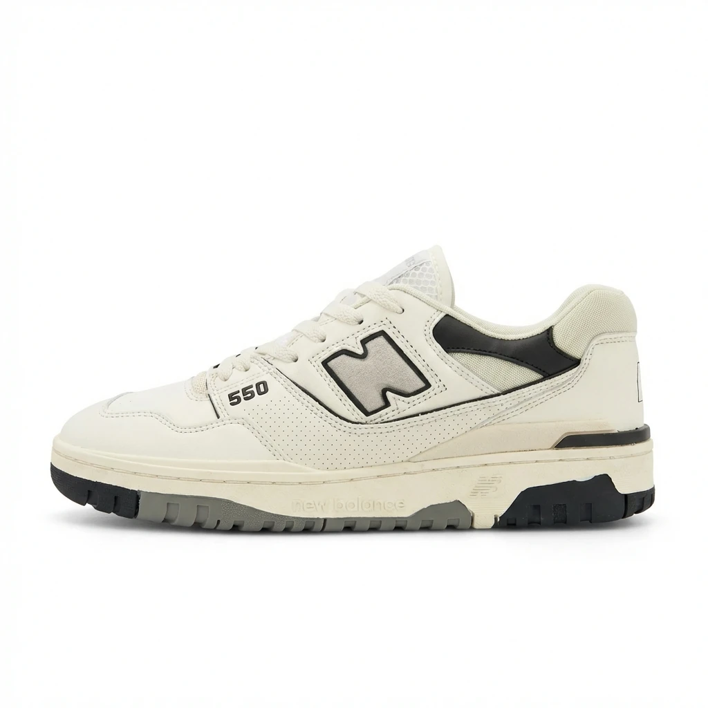 New Balance 550 retro-style white shoes