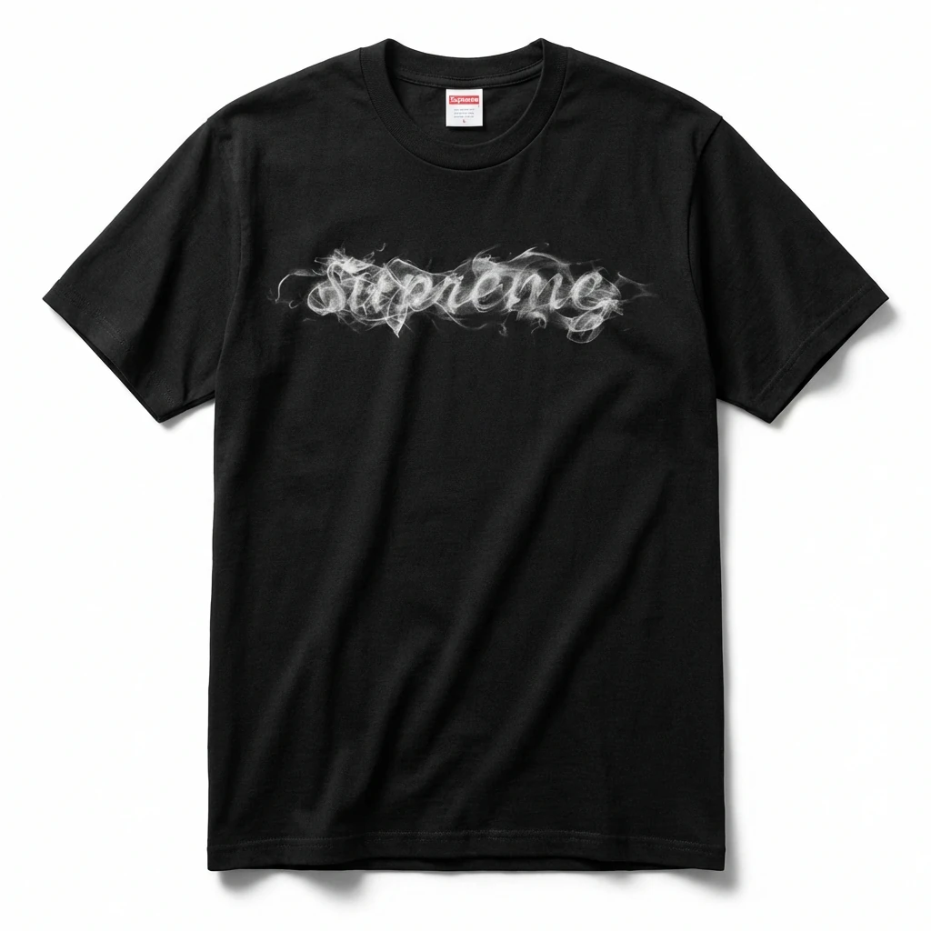 Supreme Smoke Style Black T-shirt