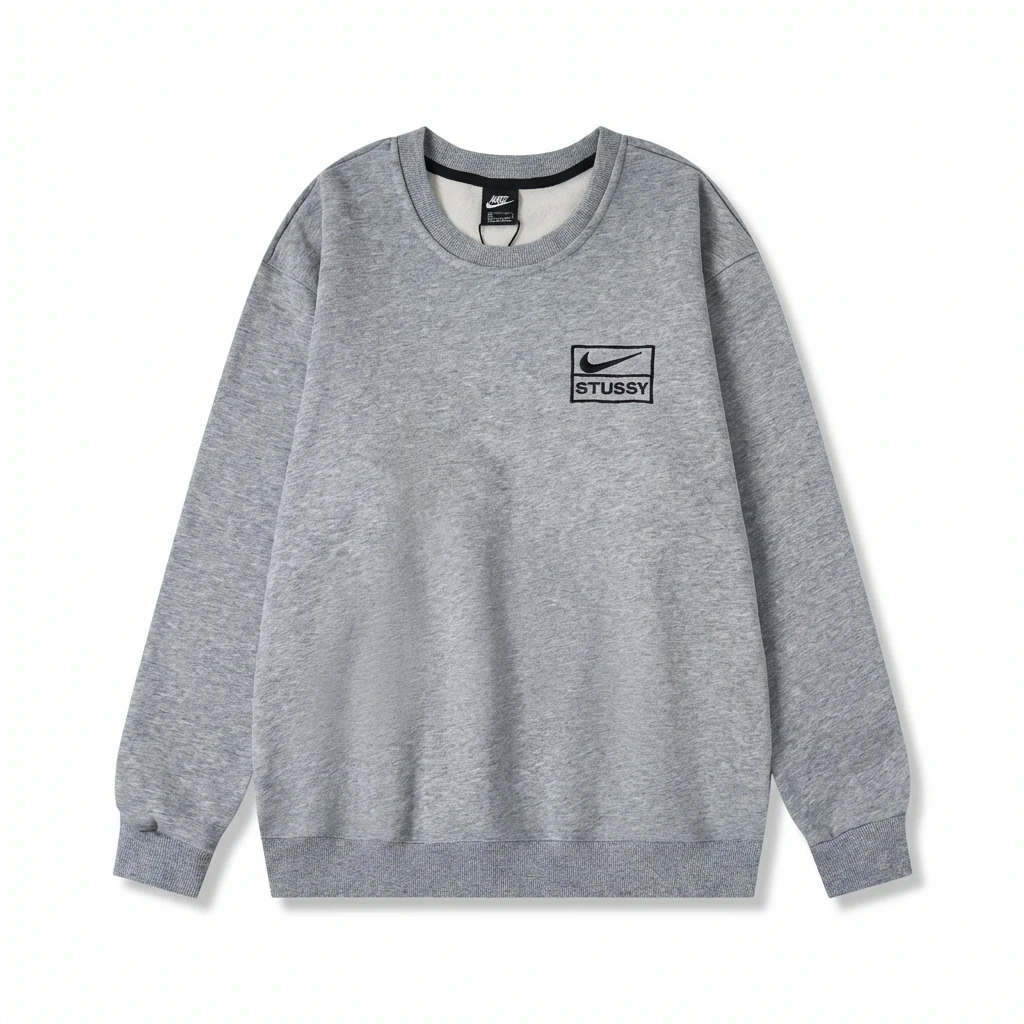 Stussy minimalist style grey sweatshirt