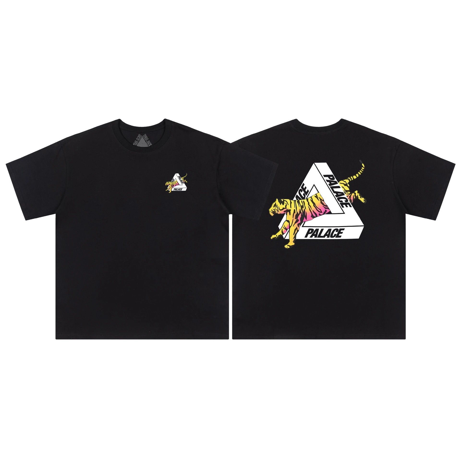 Palace Triangle Tiger Print Street Style Black T-shirt