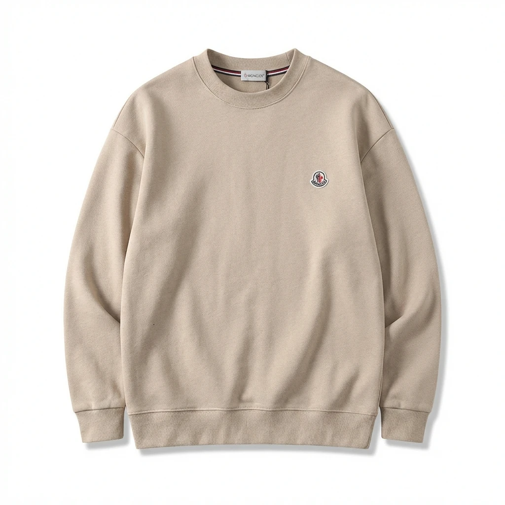 Moncler minimalist style beige sweatshirt
