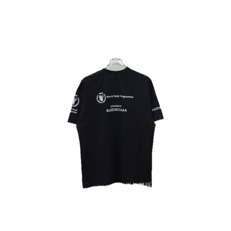 Balenciaga letter-style black T-shirt